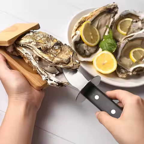 Oyster Shucking Clamp, Wooden Oyster Shucker Clamp Set, Oyster Knife Shucker Set, Oyster Shucking Cl