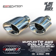 Muffler tip AMG oval 4.5 inch stainless