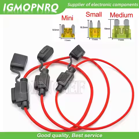 1Set Waterproof 32V Mini/Small/Medium Auto Fuse Holder 18/16/14/12/10AWG With Car Blade Fuse 3A 5A 7
