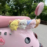 [Ready Stock]Color Contrast Cat Plush Doll Electric Bike Decor/electric scooter decor plush doll/mot