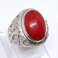 Red coral marjan ring red coral marjan agate ring men's ring