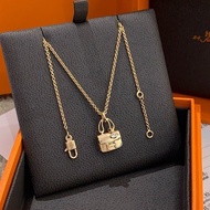 Hermes Constance 18K玫瑰金康康項鍊 鑲鑽 23年