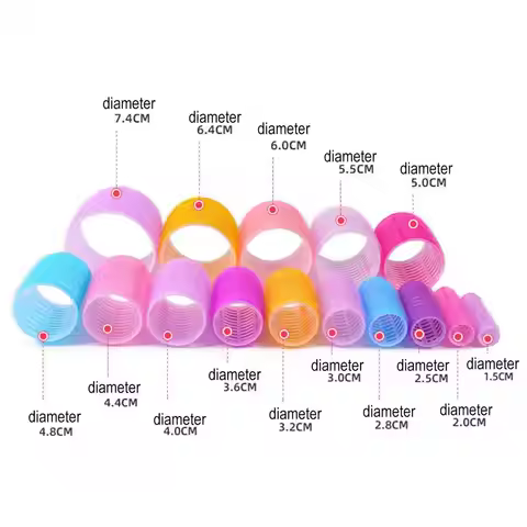 Self Grip Hair Rollers Curlers No Heat Hair Bang Volume Self adhesive Hook &amp Loop DIY Styling Too
