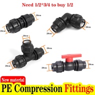 PER PCS PE Compression Fittings PVC Pipe Union Valve Water Pipe for pe and pvc pipes 1/2" elbow