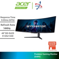 ACER PREDATOR X49V 49" CURVED GAMING MONITOR - ( 49" 2K QD-OLED / 0.03MS / 144HZ / AMD FREESYNC PREM