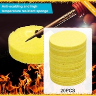 [FenteerMY] Pack of 20 Round Soldering Sponges, Yellow, 5 Cm (2 Inches), Easy to Use, for Cleaning S