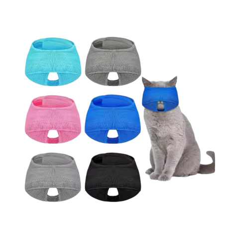 Breathable Cat Muzzle Mesh Colorful Anti Bite Cat Mouth Guard Muzzle Pet Grooming Supplies