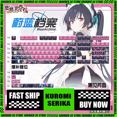 Lingmeng Blue Archive Kuromi Serika Keycaps PBT Material Thermal Sublimation Process Original Factor