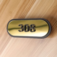 3D 20x8cm Gold background with black letters Unit Number Signage HDB Unit Customised Unit Sign door 