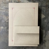 信紙組/甜蜜回憶相框/活版印刷/卡其駝色信紙/卡其駝色信封