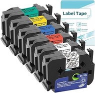 EazeID 6-Pack Tz 24mm 0.94" Laminated Label Tape Compatible for Brother Tze-151 Tze-251 Tze-451 Tze-