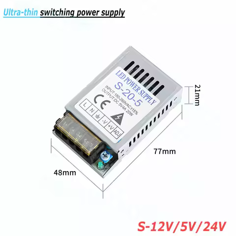 Ultra-thin Switching power supply AC 220V to DC 12V 24V 5V 20W 25W 1A 2A 4A For CCTV LED Strip Power