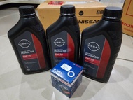 น้ำมันเครื่อง 5w30 พร้อมกรอง BOSCH สำหรับ Nissan March,almera,Note ตรงรุ่น ฟรีแหวนรองน๊อต!!