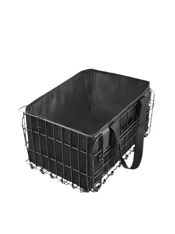 1pc Cycle Basket Front/Rear, Folding Cycle Basket with Removable Liner Bag, Large Quick Release Desi