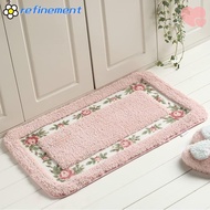 REFINEMENT 1 Pcs Pink Rug, Pink 16*24Inch Flower Rug,  Microfiber Absorbent Non-Skid Floral Bathroom