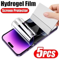 5PCS Hydrogel Film On The For iPhone 11 13 12 14 Pro Max For iPhone 13 Mini X XR XS MAX 7 8 14 Plus Full Cover Screen Protector