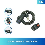 AT ATLANTIS MOTORCYCLE SPIRAL LOCK MOTORCYCLE ADDITIONAL LOCK BICYCLE LOCK MOTORCYCLE SAFETY LOCK BI