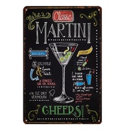 Poster Logam Minum Bir Baik - Mojito Margarita Lemonade Martini Mimosa Tanda Wain untuk Bar Pub Hias