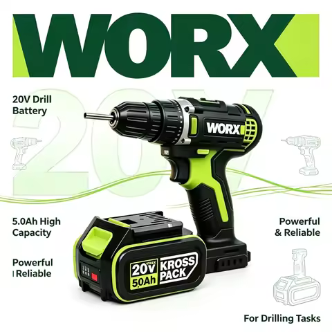 WORX 20V 5.0Ah/6.0Ah 5pin WA3016 WA3023 WA3027 Li-ion Battery For Dewalt Tools for WORX Cordless Pow