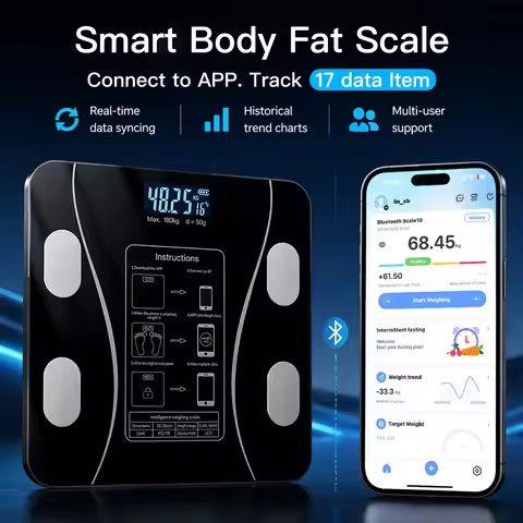 Conridel Smart Scale, Digital Body Weight Scale with Wireless Fat Measurement, Smart App for Recordi