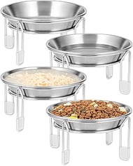 Elevated cat Bowl, 6.3" Wide Raised Stainless Steel Cat Food and Water Dishes, Small Dog Bowl, Whisk