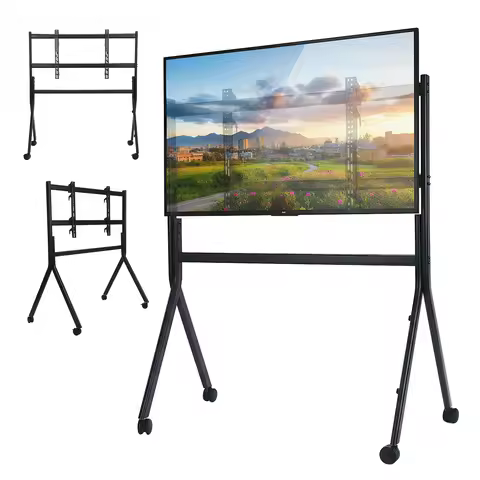 Universal Flat/Curved Screen Mount for 86-110 Inch TVs Portable Corner TV Floor Stand Max Load 485LB