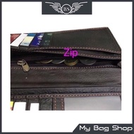 MENS 100 LEATHER LONG WALLET *BS