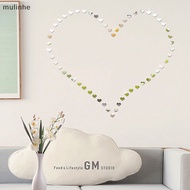 MU  100pcs/set 3D Little Heart Acrylic Mirror Surface Wall Sticker For Kids Rooms Wedding Decoration Wall Decals Love DIY Art Mural n