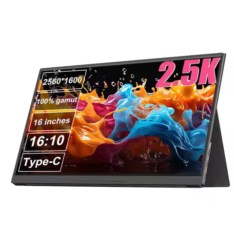 LANLIPU 16inch 2.5K Portable Monitor 16:10 IPS ScreenWith Type-c HDMI Second Display for MAC/Laptop/