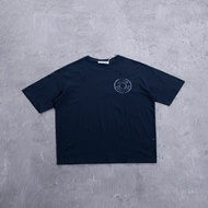 Acne Studio Hole Damaged Disc Button Print Label T Shirt Men Women Unisex Loose Streetwear Short Sle