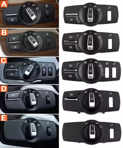 Car Front Lamp Headlight Rotary Switch Foglight Button Cover Panel For BMW 5 Series 5GT 6S 7S X3 X4 