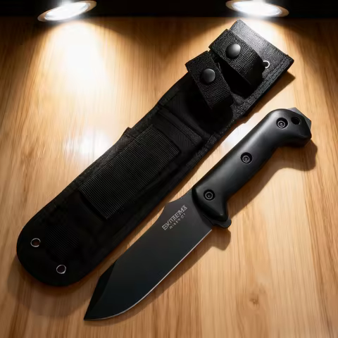 BK9 - Camping Jungle Obstacle Clearance Knife, 1095 High Carbon Steel Outdoor Knife, Adventure Emerg