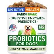 Bark&Spark Dog Probiotics & Digestive Enzymes (Gut Health) Allergy & Itchy Skin - Pet Diarrhea Gas T
