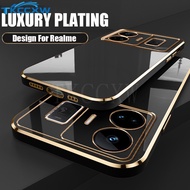Square Plating Casing For Realme GT Neo5 10 Pro+ C55 C35 C30S Case Luxury Ultra Thin Soft Silicone Phone Cases Back Cover