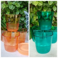 Crystaline low glass tupperware Turquoise/tupperware crystal glass