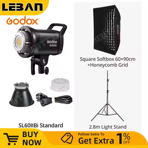 Godox SL60IIBi COB LED Video Light 2800-6500K 2.4G Wireless/Bluetooth Control Continuous Light Bowen