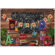 7x5ft School Photography Backdrop Back to School ABC Vintage Wood Wall Background Kids Kindergarten 