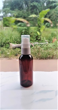 BOTOL PLASTIK 60ML AMBER PUMP TREATMENT N18 / BOTOL TREATMENT 60ML CLEAR BOTOL ISI ULANG