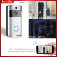 bangla|  V5 Video Doorbell Sensitive Recording Night Vision Home Outdoor Wireless Electronic Peephole Doorbell for Home