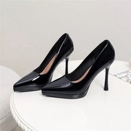 J-8 Temperament pointed waterproof high heel with 9cm, new soft patent leather sexy thin shoes