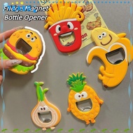 TEASG Coke Bottle Opener, Stainless Steel Banana Shape Fridge Magnet Bottle Opener, Creative Burger 