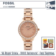 (SG LOCAL) Fossil ES3020 Jesse Crystal Quartz Stainless Steel Women Watch