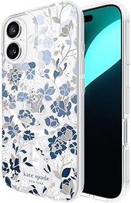 Kate Spade New York iPhone 16 Case - Compatible with MagSafe - Designer Phone Case - Flowerbed Blue 