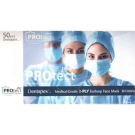 DENTAPEX PROTECT MEDICAL GRADE 3-PLY EARLOOP FACE MASK BFE>98%  50's/BOX [EXP: 03/2024]