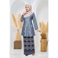 (XS - 5XL) GREY KELABU DIAMOND RIAU BATEK BATIK BAJU KURUNG PLUS SIZE TUNANG SEDONDON BRIDESMAID KEN