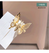 JEPIT RAMBUT MOTIF KUPU-KUPU GOLD SILVER JEPIT KLIP RAMBUT SAYAP KUPU-KUPU BERGERAK PIN RAMBUT WANIT