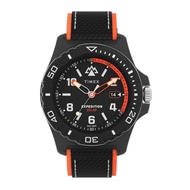 TIMEX TW2V66100 Expedition North® Freedive Ocea นาฬิกาข้อมือผู้ชาย สายผลิตจากวัสดุใต้ทะเลลึก สีดำ/ส้