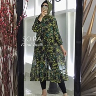 Tunik import bahan sifon motif bunga