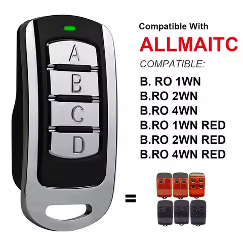 For ALLMATIC FOR4 TECH3 / BRO OVER / MINI PASS BRO1WN BRO2WN BRO4WN RED Garage Remote Control Gate O