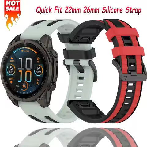 22 26mm Silicone Watch band For Garmin Fenix 8 Epix Pro Gen 2 47mm 51mm/7X 6X 5X 7 6 5 Plus Descent